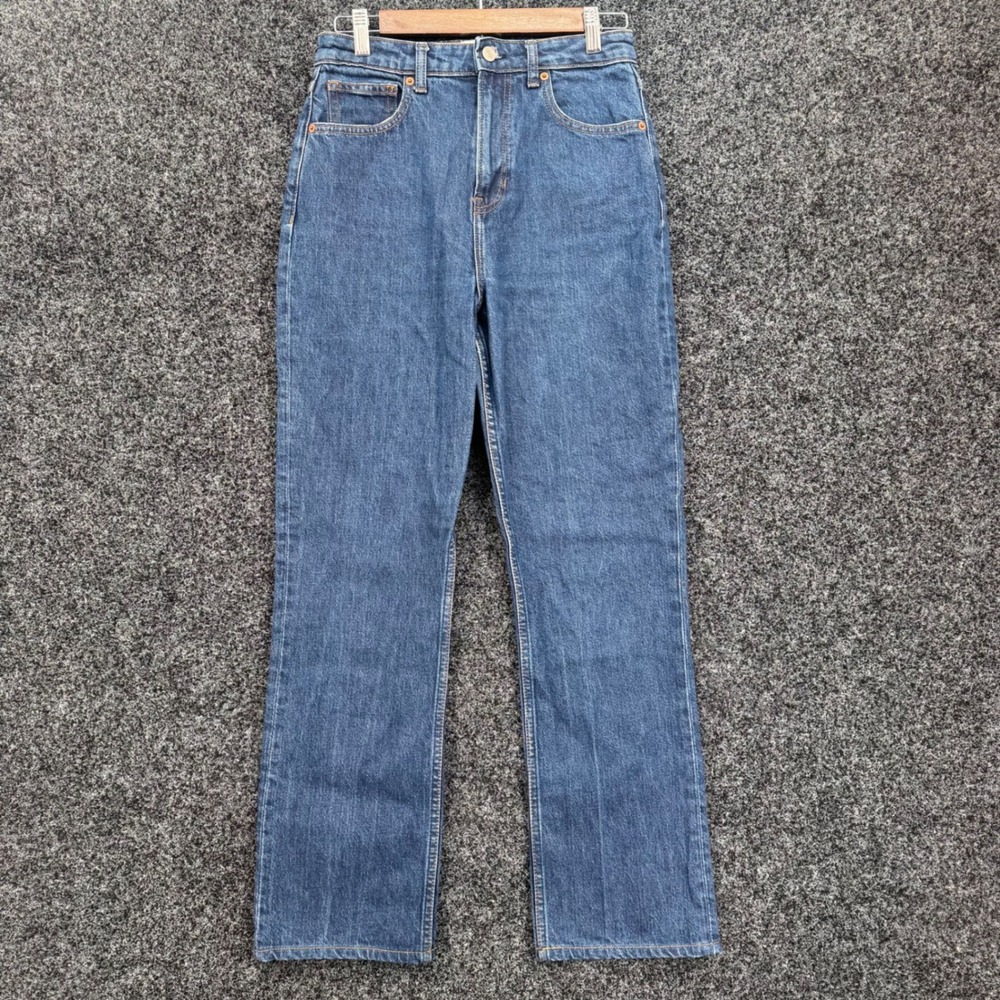Reformation High Rise Straight Leg Jeans Blue Denim Size 28